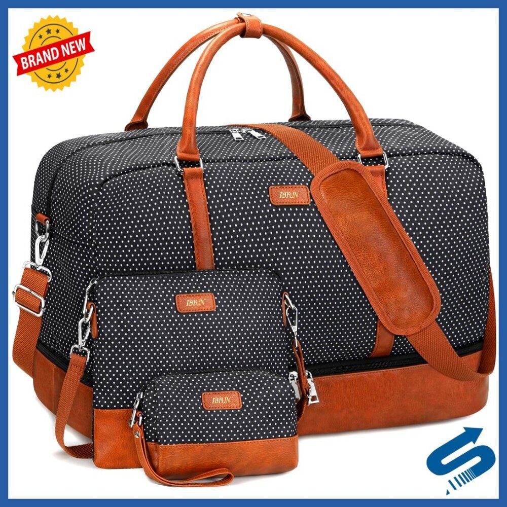 21" Weekender Travel Duffle Bag with Shoe Compartment & Luggage Sleeve